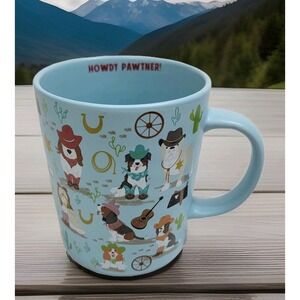 Western Cowboy Dogs All Over Print "HOWDY PARTNER" By Fig‎ & Fern Ceramic Mug